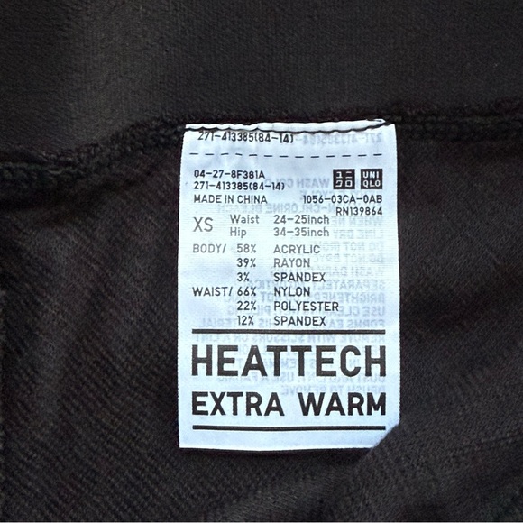 NWOT Alexander Wang x Uniqlo Heattech Extra Warm Ribbed Leggings, Size XS, Black - Picture 6 of 9